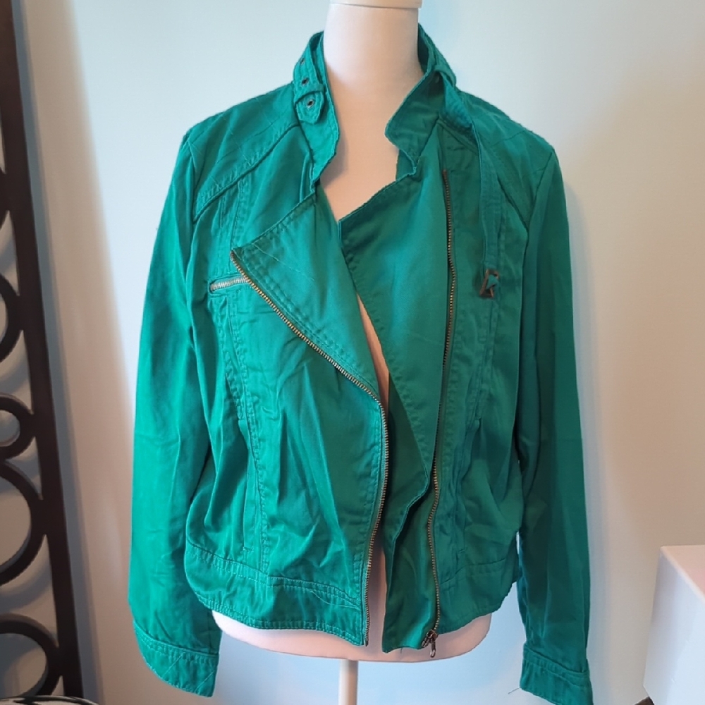 Miss London Teal Utility Jacket